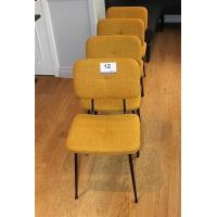 4 design stoelen vv gele stof